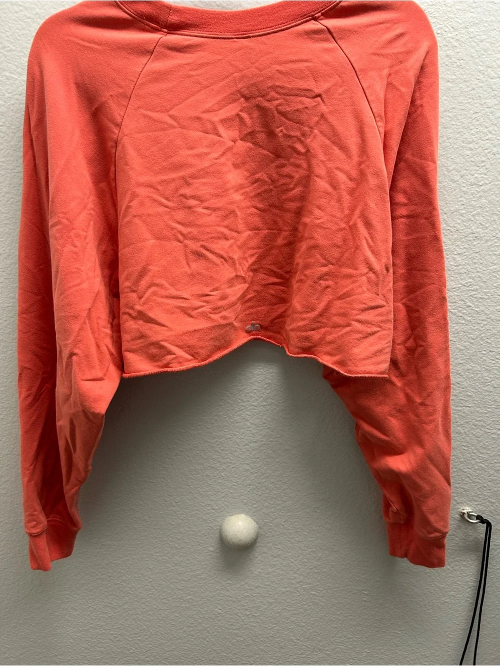 ALO Yoga Coral Cropped Long-Sleeve Pullover